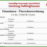 Einnahme überschuss Rechnung Vorlage Verein