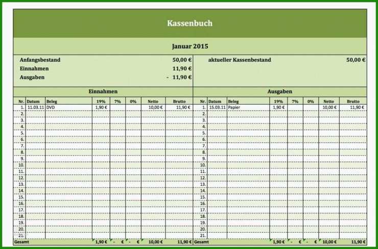 Einnahmen Ausgaben Rechnung Verein Muster