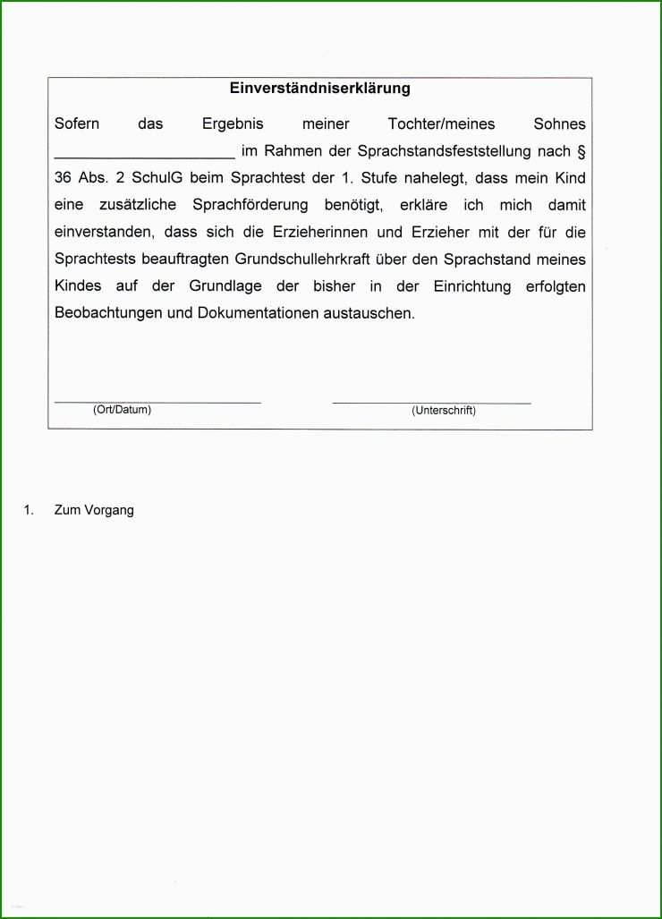 Einverständniserklärung Eltern Vorlage Praktikum