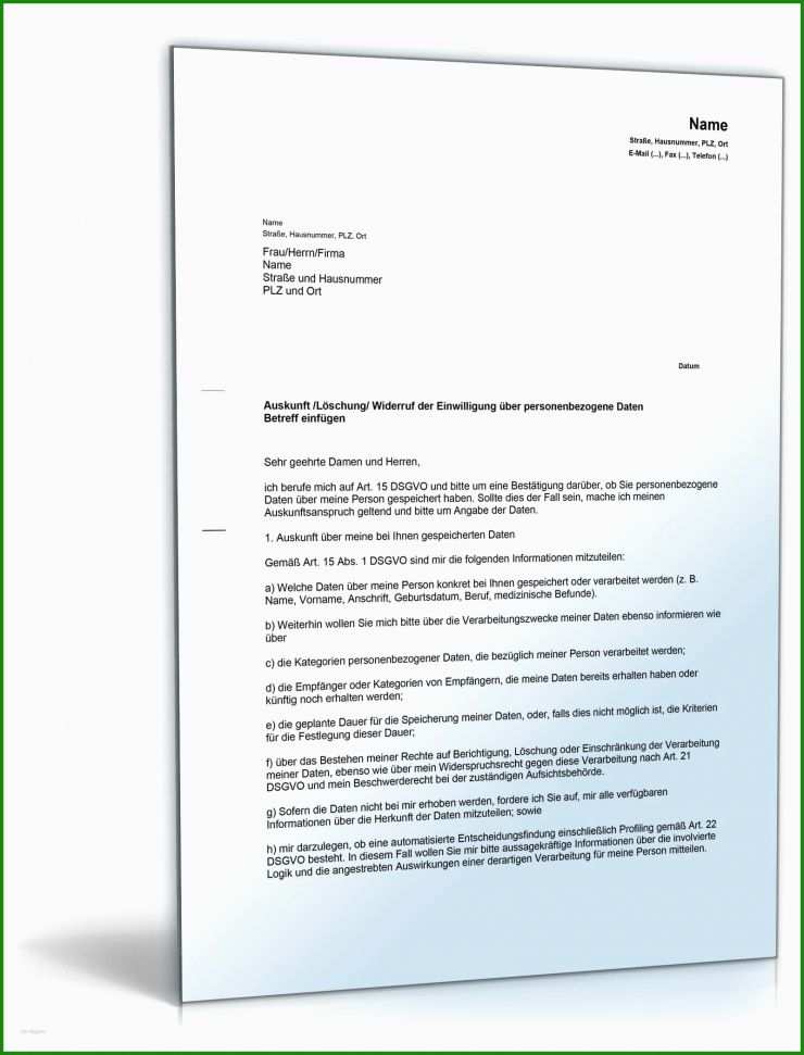 Einwilligung Datenschutz Arbeitsvertrag Muster