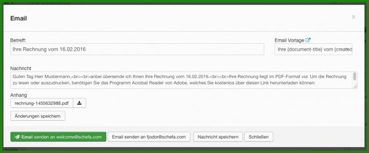 Email Muster Rechnung