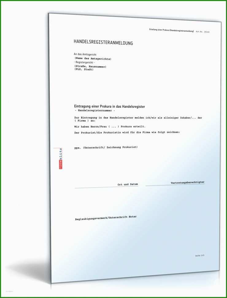 Erteilung Einer Vollmacht Muster
