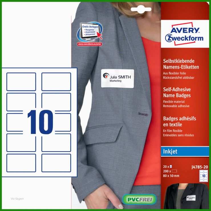 Etiketten Vorlage 20 X 50