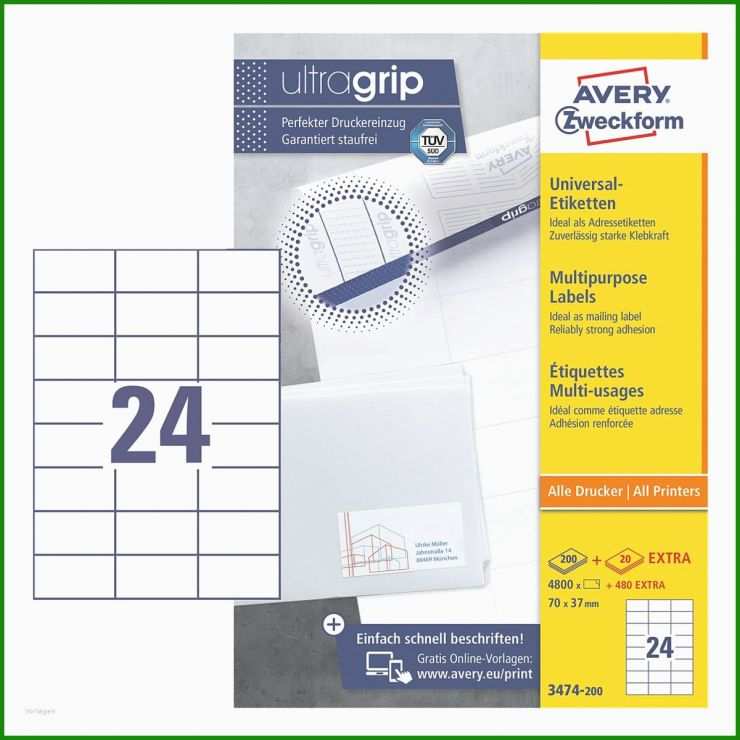 Etiketten Vorlage Zweckform 3474