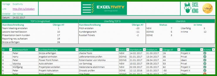 Excel to Do Liste Vorlage Kostenlos