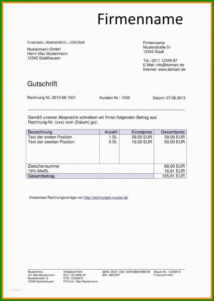 Fake Rechnung Vorlage