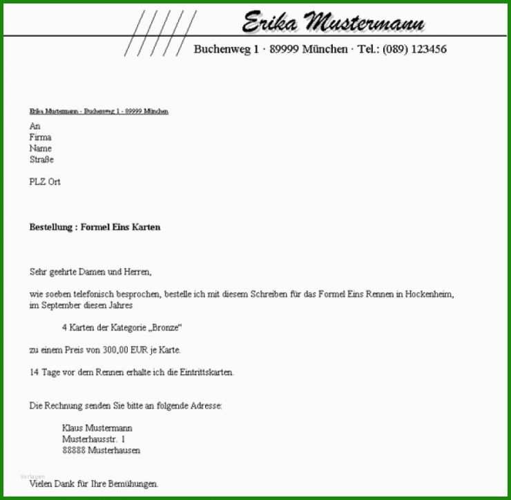 Fax Brief Vorlage