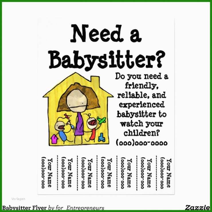 Flyer Babysitter Vorlage