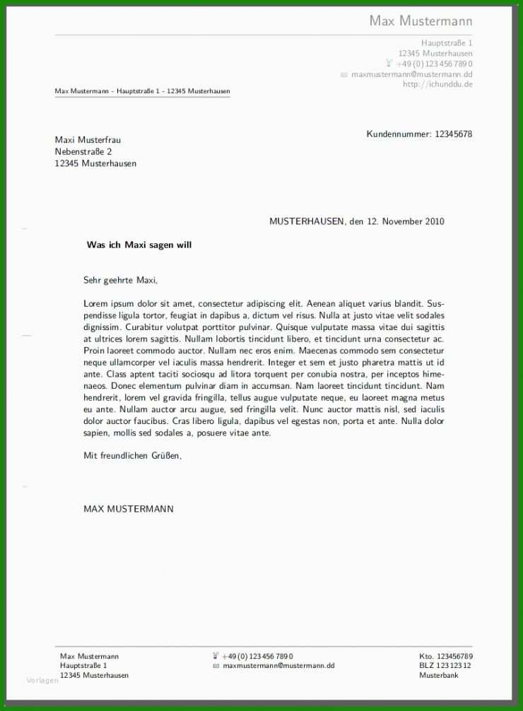 Formaler Brief Muster