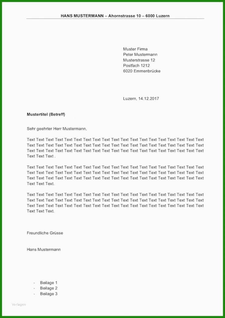 Formeller Brief Französisch Vorlage