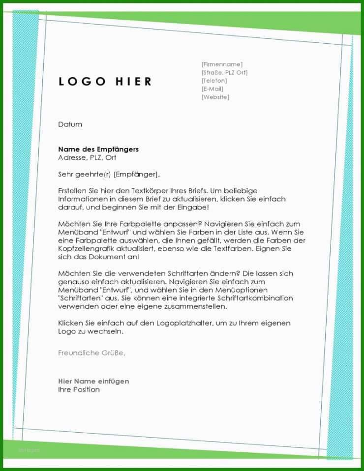 Formeller Brief Vorlage Word 2007