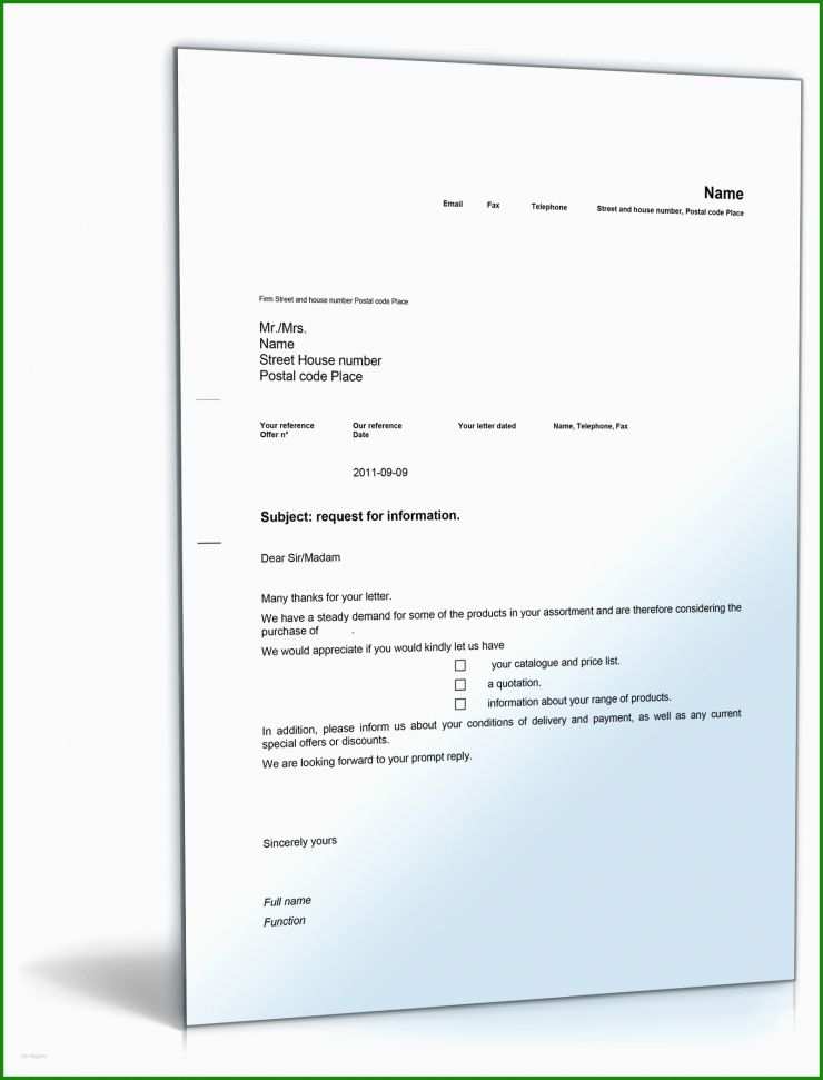 Förmlicher Brief Englisch Muster