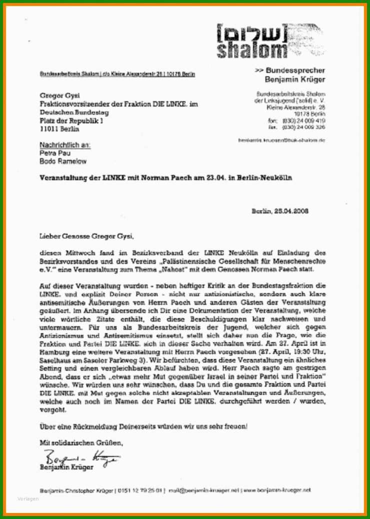 Förmlicher Brief Vorlage 7 Förmlicher Brief Vorlage