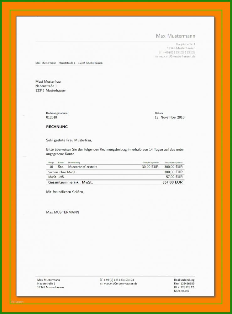 Freie Mitarbeit Rechnung Muster