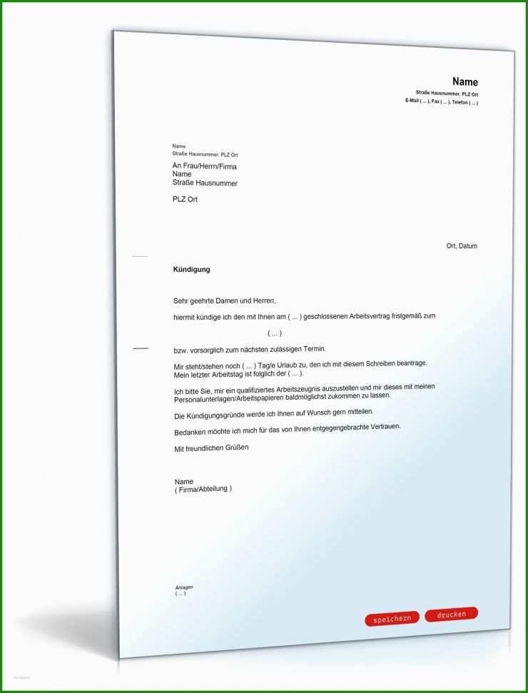 Fristgerechte Kündigung Mietvertrag Vorlage