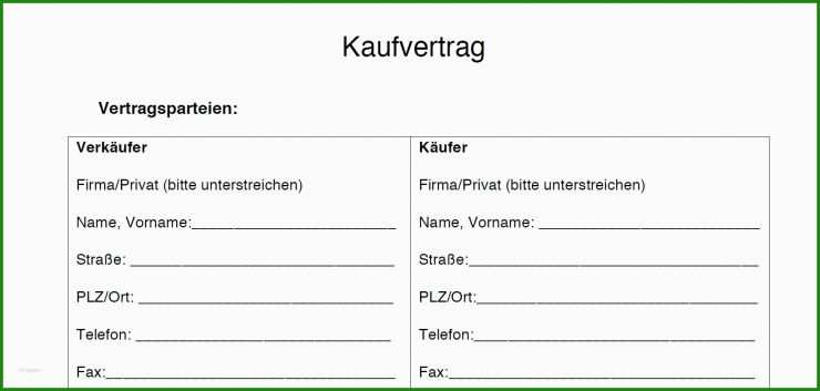 Garten Kaufvertrag Muster
