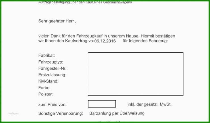 Gebrauchtwagen Rechnung Vorlage