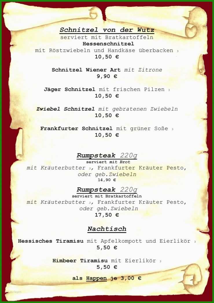 Griechische Speisekarte Vorlage