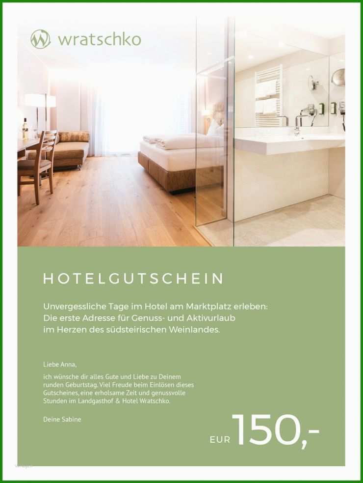 Gutschein Hotel Vorlage