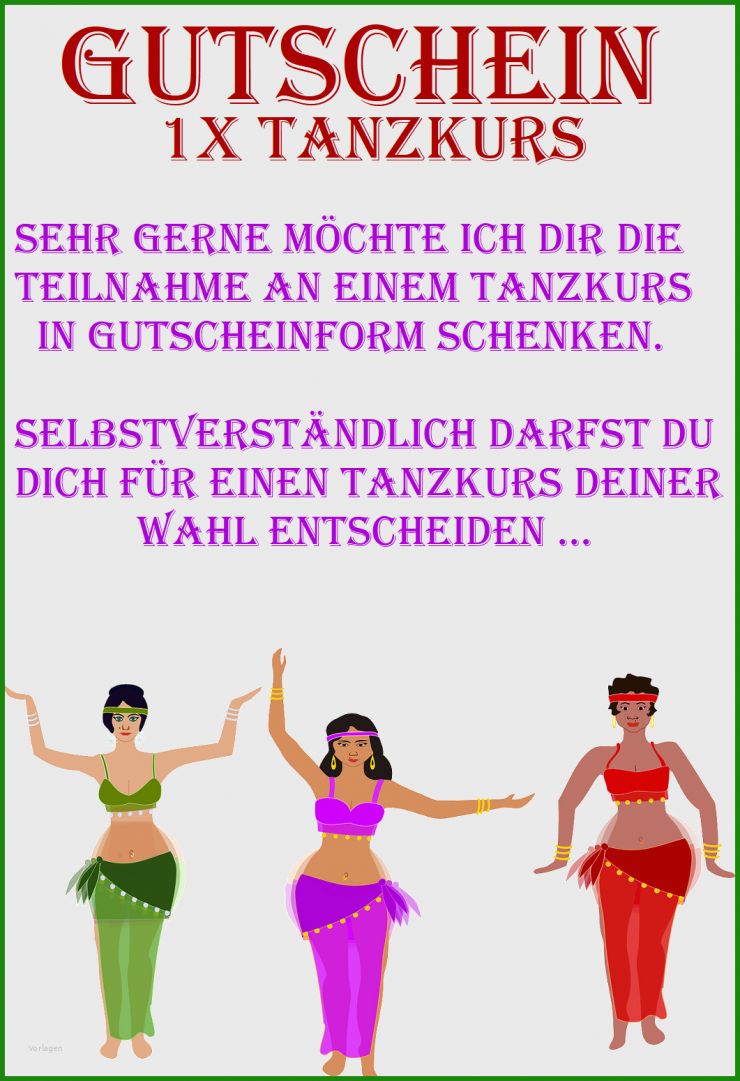 Gutschein Tanzkurs Vorlage