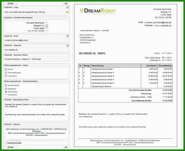 Gutschrift Einer Rechnung Muster