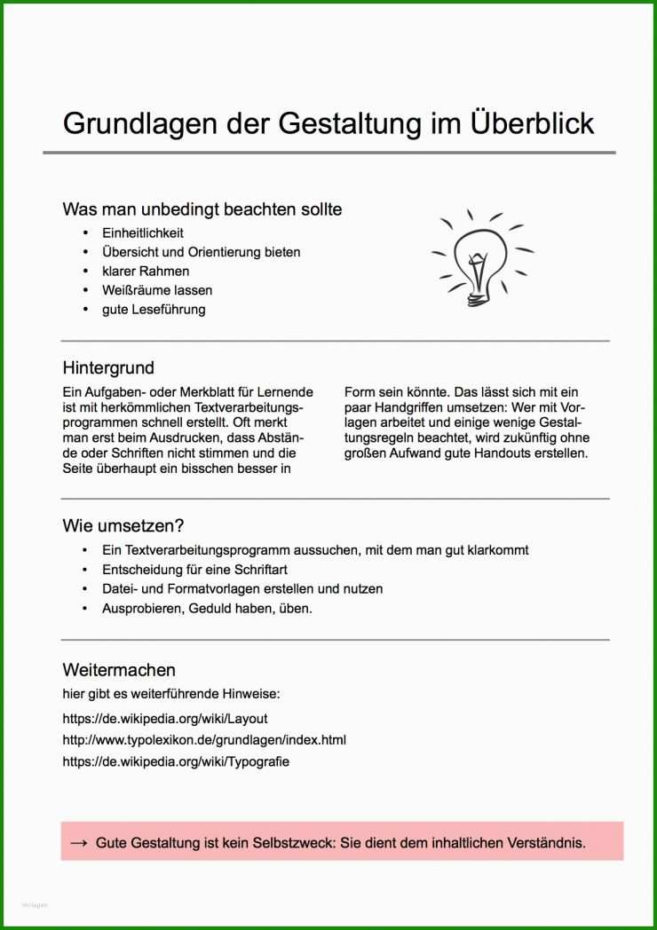 Handout Für Präsentation Muster