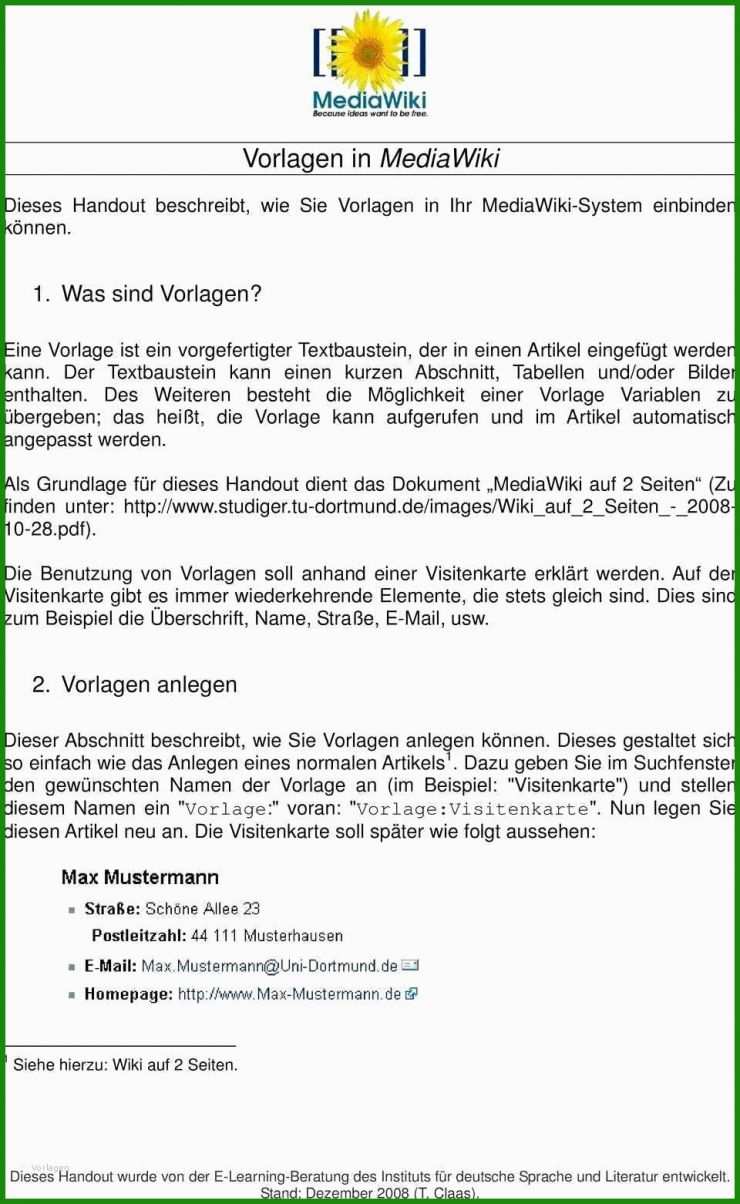 Handout Latex Vorlage