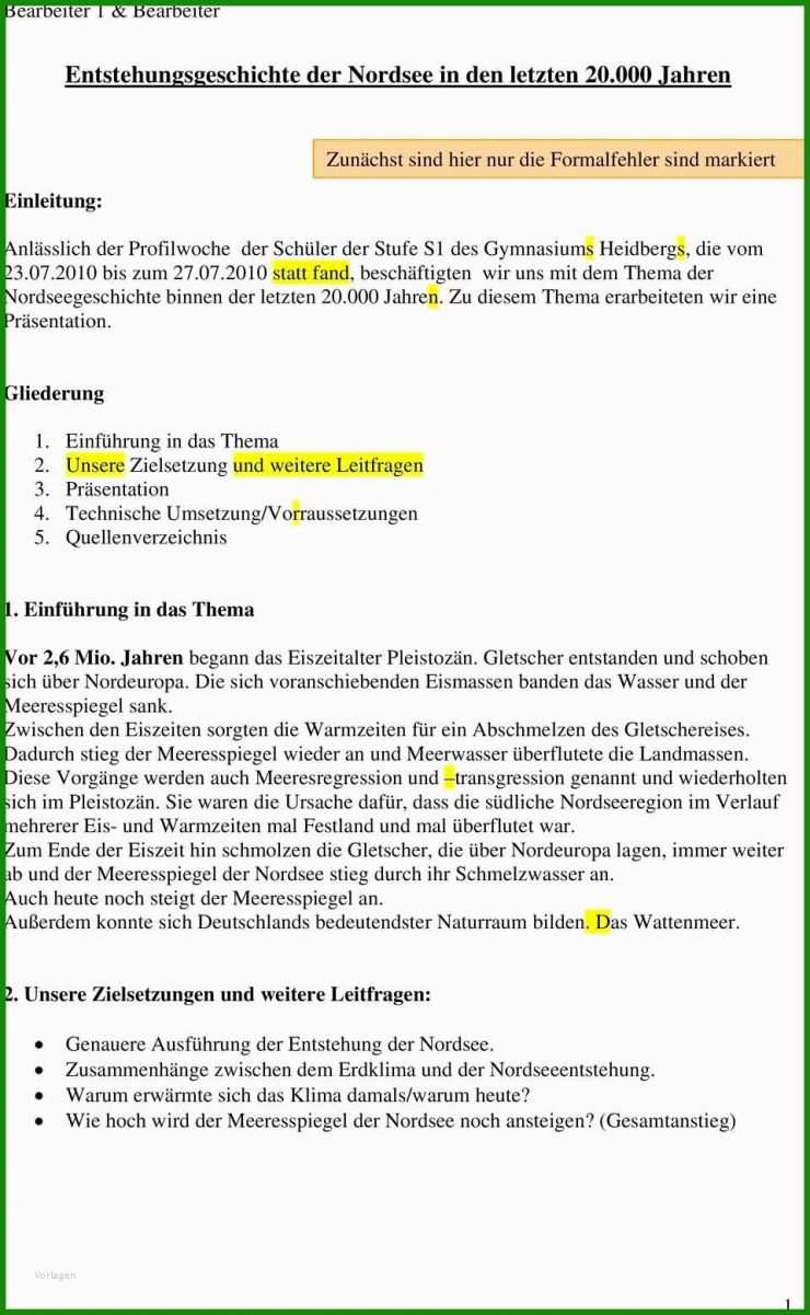 Handout Vorlage Englisch