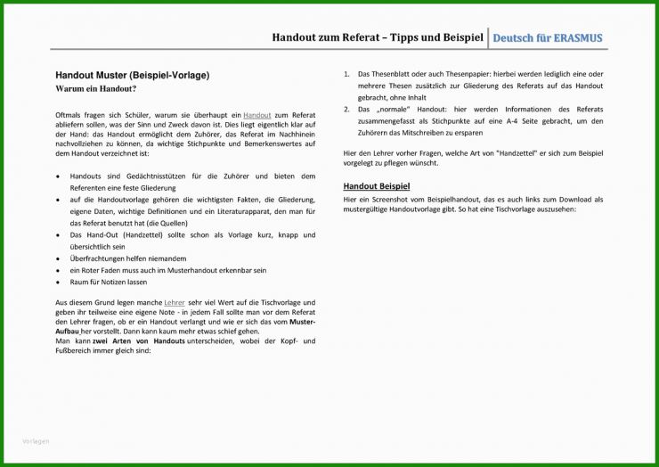 Handout Vorlage Universität