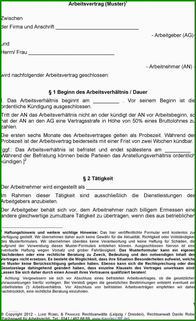 Ihk Befristeter Arbeitsvertrag Muster