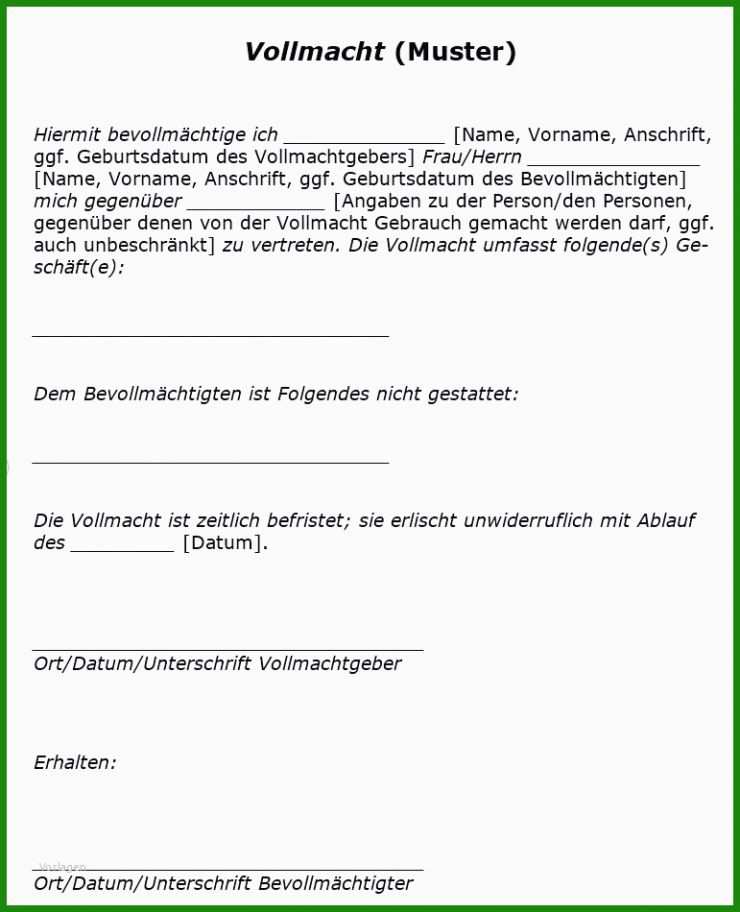 Jobcenter Vollmacht Muster