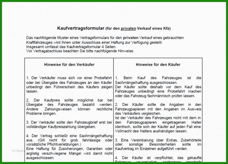 Kaufvertrag Englisch Muster