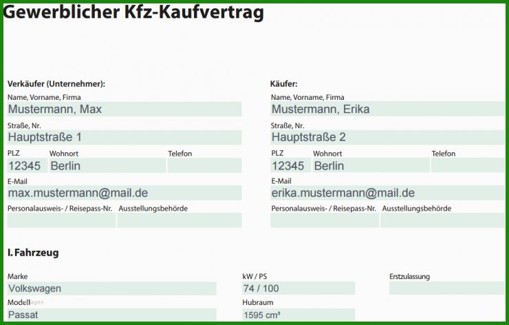 Kaufvertrag Firma Muster