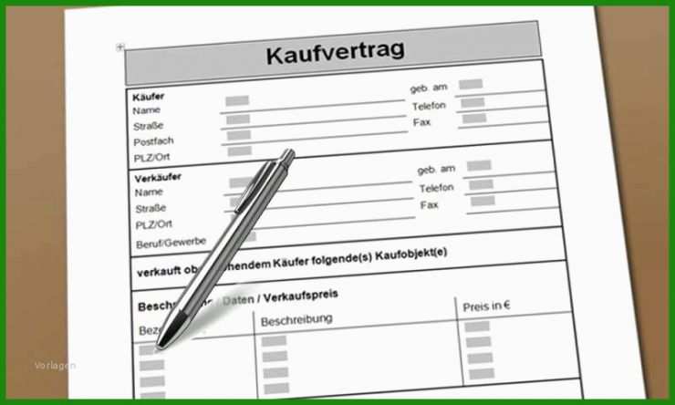 Kaufvertrag Muster Für Mobilheim Kostenlos