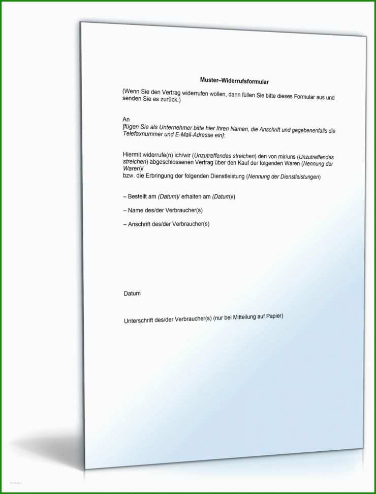 Kaufvertrag Widerruf Muster