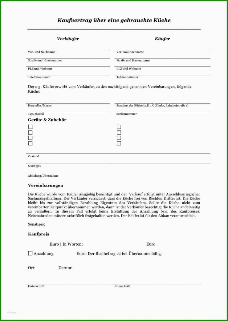 Kaufvertrag Zwischen Privatleuten Vorlage