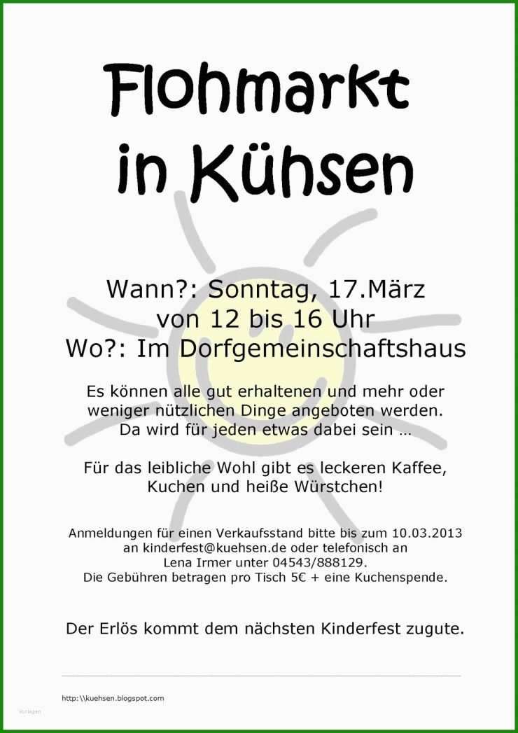 Kinderflohmarkt Flyer Vorlage