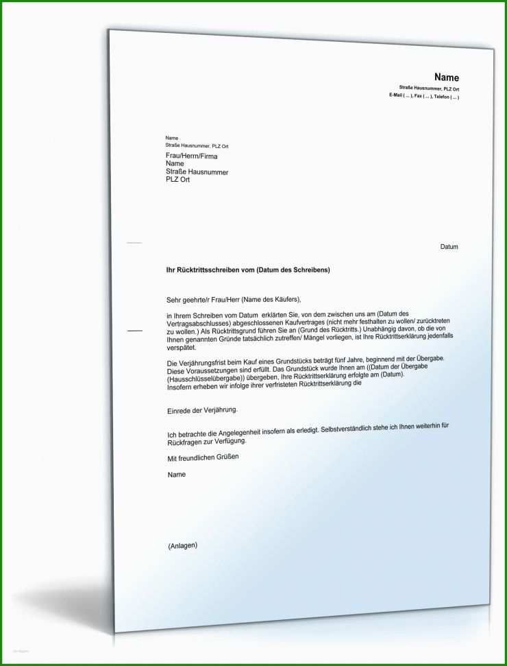Klage Rücktritt Kaufvertrag Muster