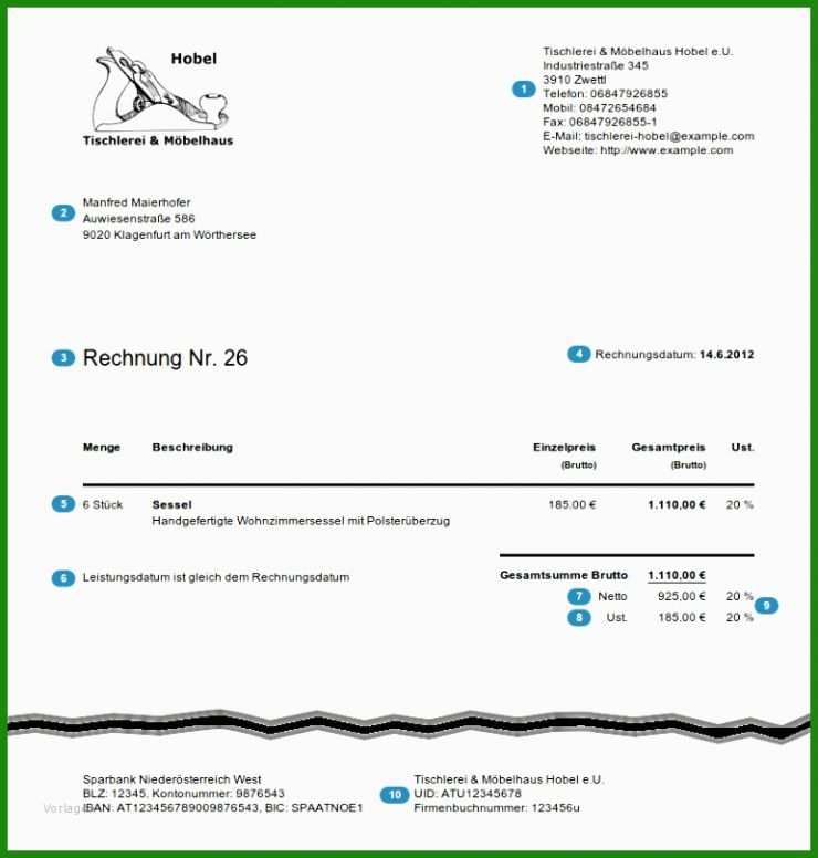 Kleinunternehmer Rechnung Muster Doc