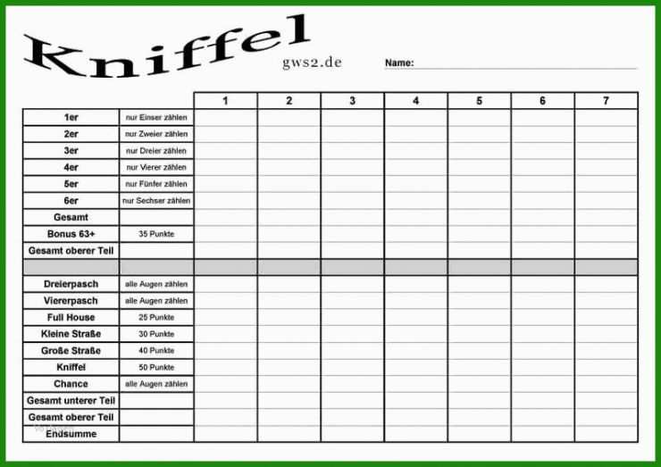 Kniffel Extreme Vorlage Pdf