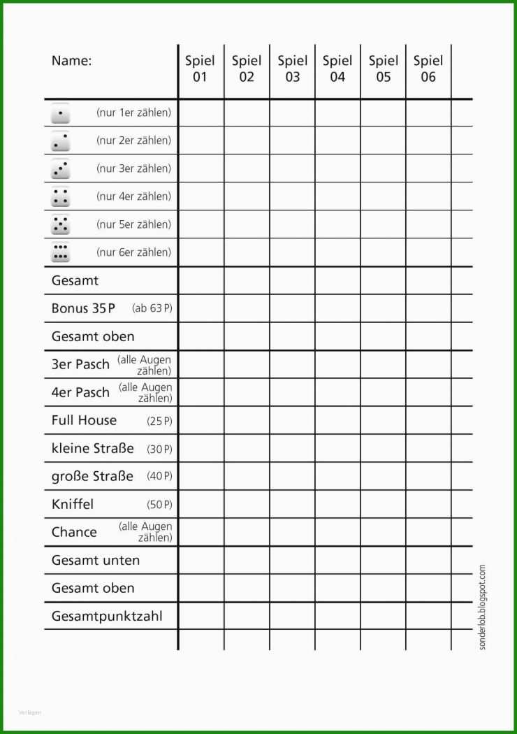 Kniffelblock Pdf Kostenlos