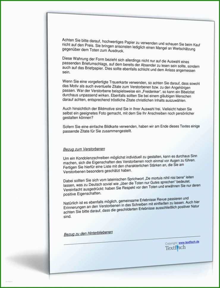 Kondolenzschreiben Anrede Familie