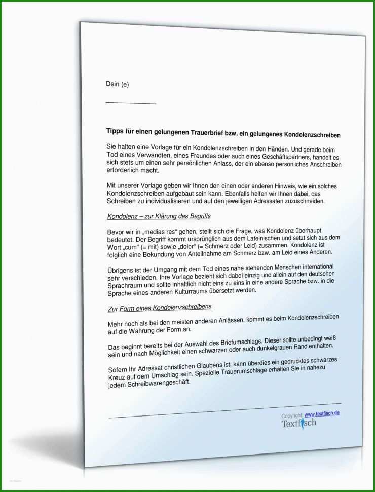 Kondolenzschreiben Für Vereinsmitglied