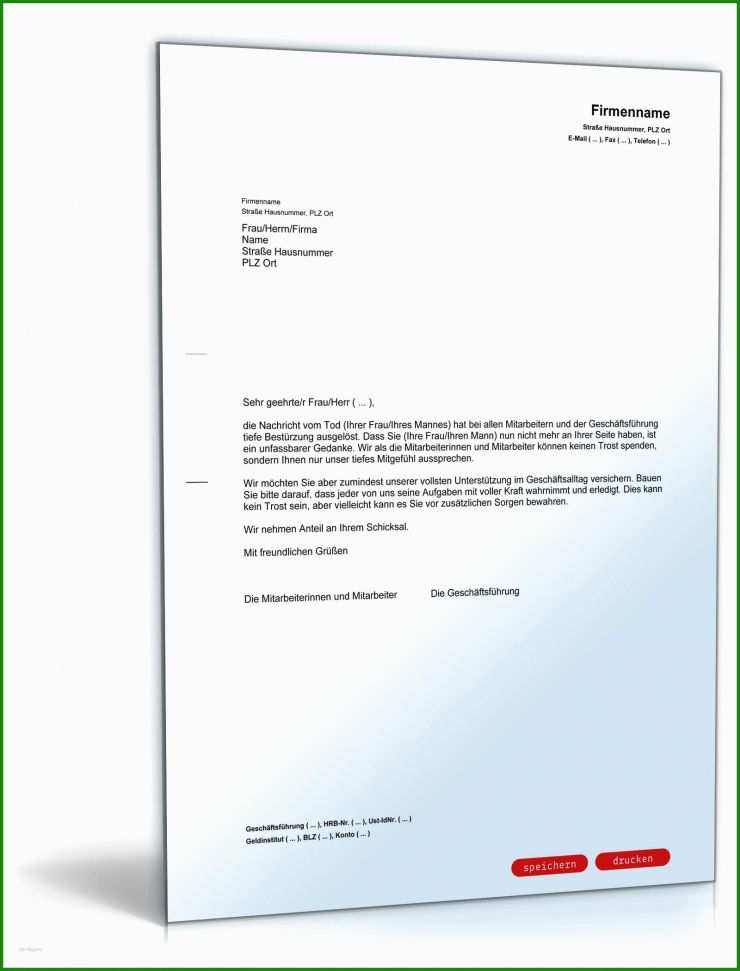 Kondolenzschreiben Kollegen