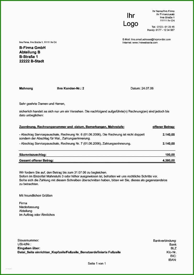 Kumulierte Rechnung Muster Kostenlos