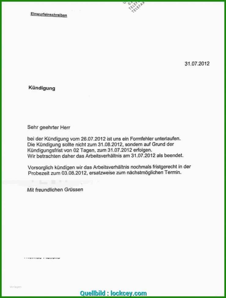 Kündigung Muster Mietvertrag Vermieter