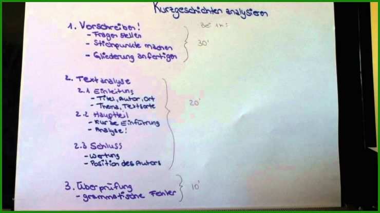 Kurzgeschichte Analyse Vorlage