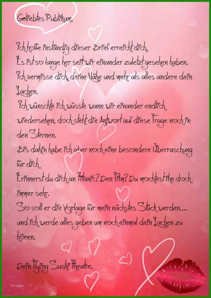 Liebesbrief Schreiben Vorlage