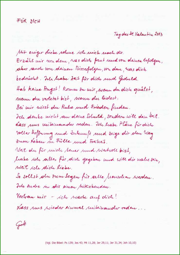 Liebesbrief Valentinstag Vorlage