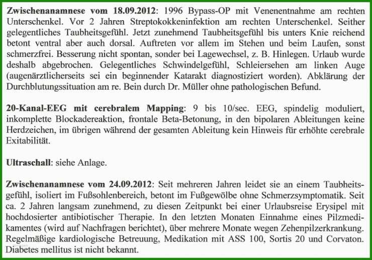 Medizinischer Bericht Muster